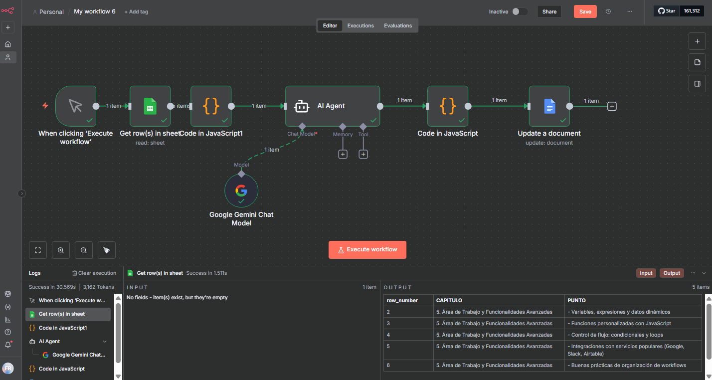 Flujo de trabajo de n8n para gestión de clientes
